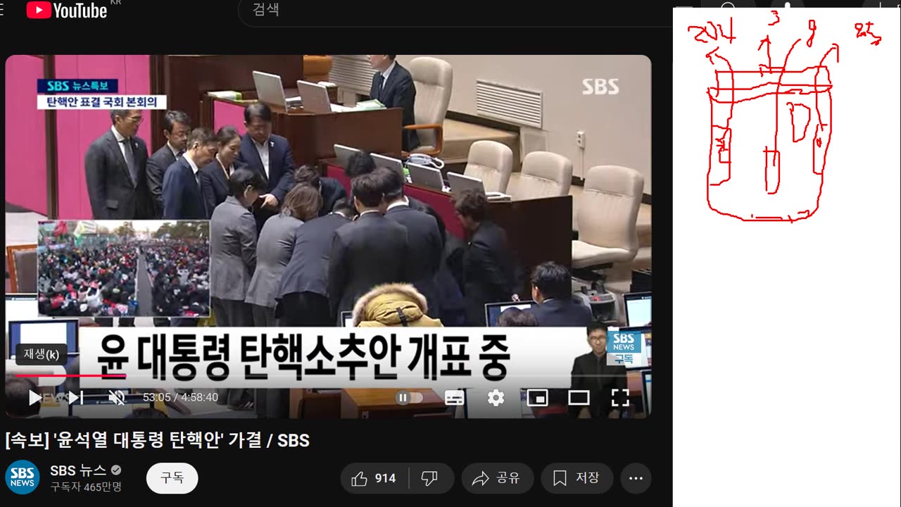 범죄소굴로 전락한 국회에서 자행되고 있는 불법 및 무효인 탄핵소추안 표결에대해