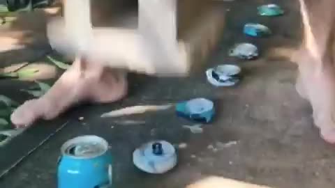 crushing cans!!!