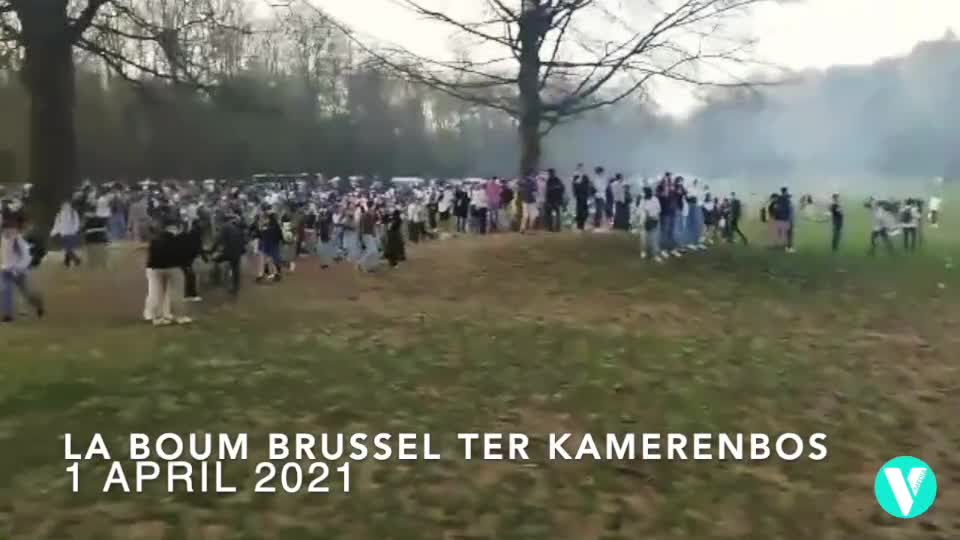 V-Media filmt op La Boum een vrijheidsactie georganiseerd door en voor jongeren op 1 april 2021