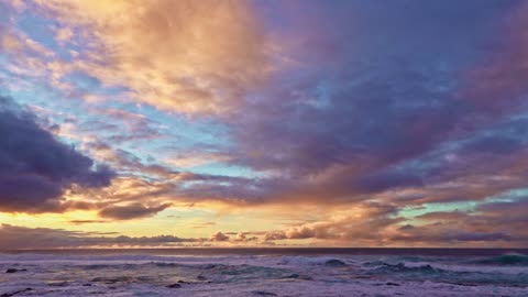 Beautiful sunset at a clean caribbean beach