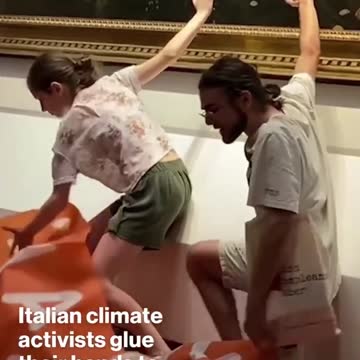 Italian climate activities glue their hands to Botticelli’s primavera at Uffizi gallery