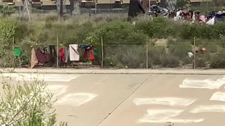 Train Packed With Tanks Rolls Along Tracks