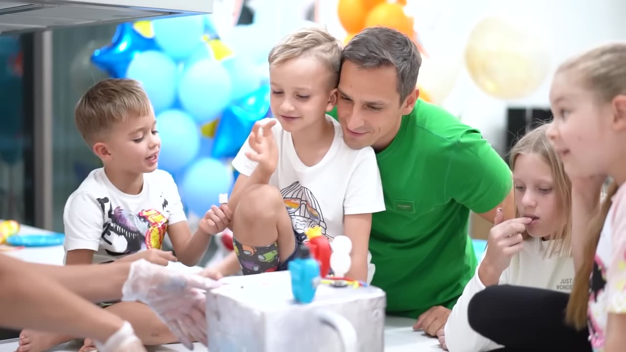 Chris celebrates his 4th birthday with friends