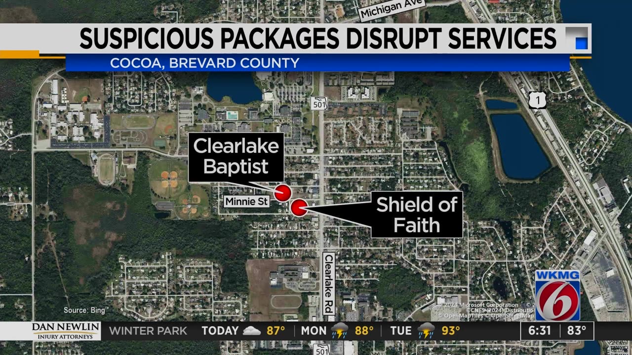 CHURCH ATTACKS.. Services interrupted at two Central Florida churches