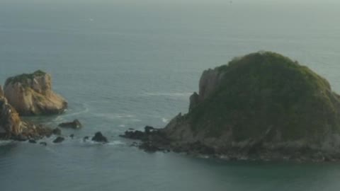 Small rocky islands on a peninsula