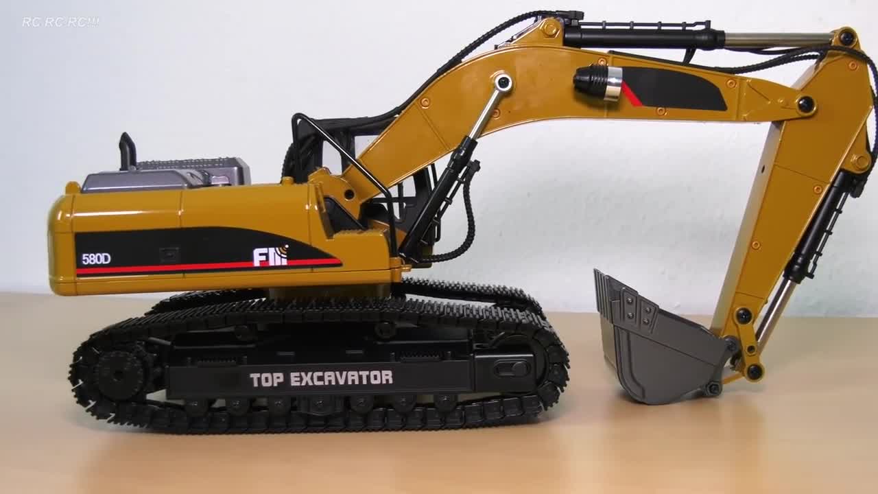 HUINA FM 1580 V2 FULL METAL RC EXCAVATOR UNBOXING, TEST!! AMEWI EXCAVATOR _CAT 3_HD