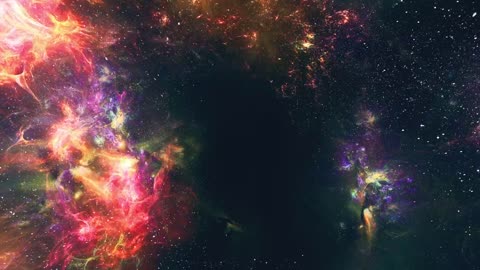 Spectacular fluorescent colored nebulae in universe