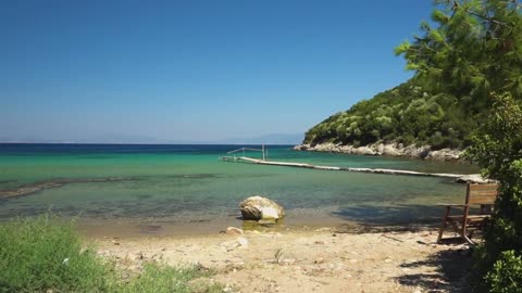 Beach pier on a sunny day