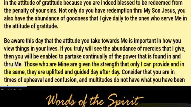 Words of the Spirit. Aug 4 2022