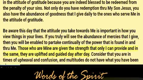 Words of the Spirit. Aug 4 2022