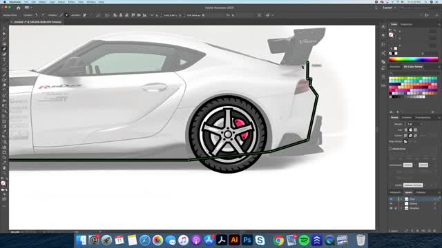 Making electronic model of sports car: outline description