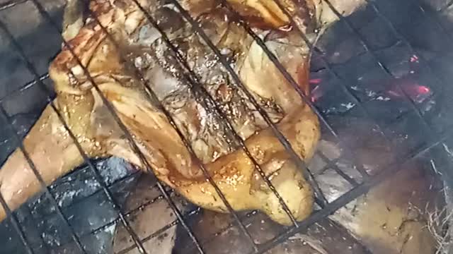 Experiment to grill Balinese chicken