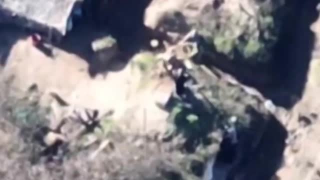 Drone filmed a fight between Ukrainians for food.