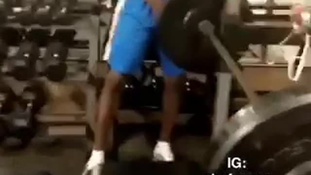 Chef nory guy putting weights on barbell gets hit with exercise ball