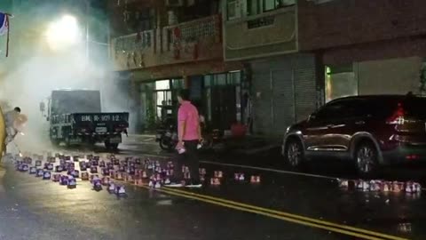 firecracker party in Taiwan