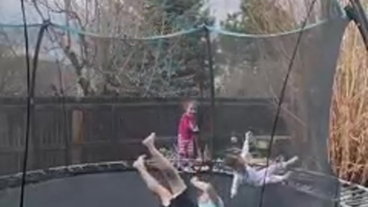 Guy Launches Child Into Air On Trampoline!