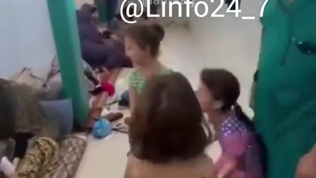 A group of Palestinian girls are playing “martyr game”