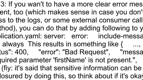 Bad Request with 400 status code in Spring boot