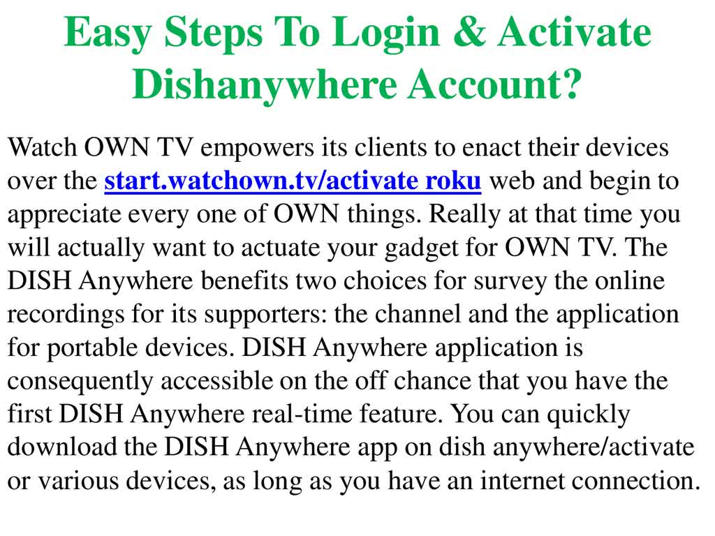 Easy Steps To Login & Activate Dishanywhere Account?