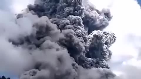 Mount Sinabung in Indonesia throws out pillars of ash and hot clouds