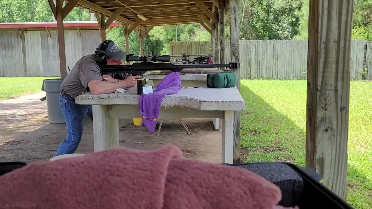 Customer testing his new custom .416 Barrett by area318.com