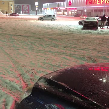 Winter drift on cars in Russia