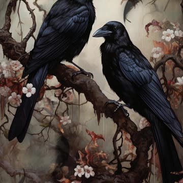 Black Birds | Ravens | Crows | Dark Birds | Cemetery Birds | Gothic Art | AI Art #ravens #crows