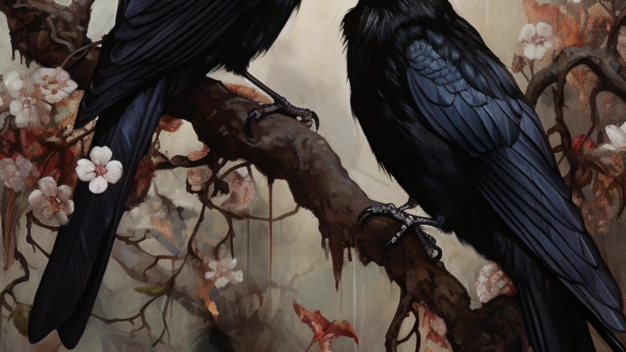 Black Birds | Ravens | Crows | Dark Birds | Cemetery Birds | Gothic Art | AI Art #ravens #crows