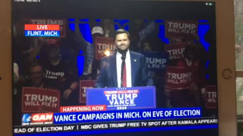 🦅 OAN Flint Michigan (rally/ jd Vance) MI is going to take out the trash 🗑 tomorrow