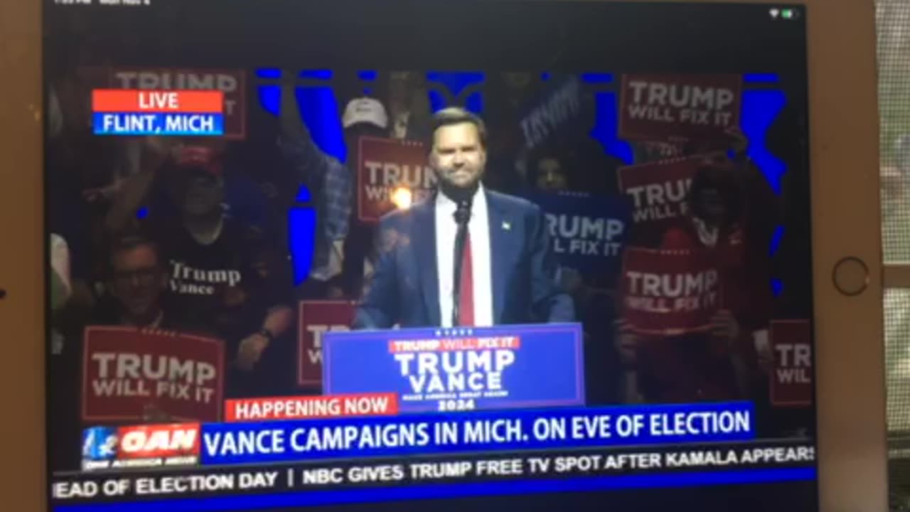 🦅 OAN Flint Michigan (rally/ jd Vance) MI is going to take out the trash 🗑 tomorrow