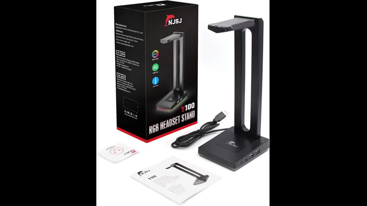 Review: RGB Headphone Stand with Wireless Charger KAFRI Desk Gaming Headset Holder Hanger Rack...