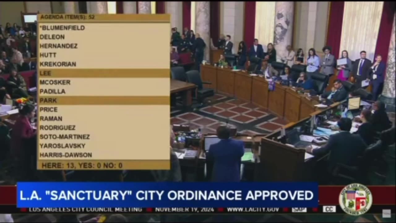 Los Angeles city council has voted to make Los Angeles a sanctuary city for illegal aliens