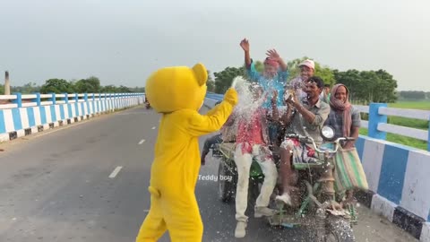 Teddy bear crazy dance & spray prank on road 😂🤣|| 2022 best funny video