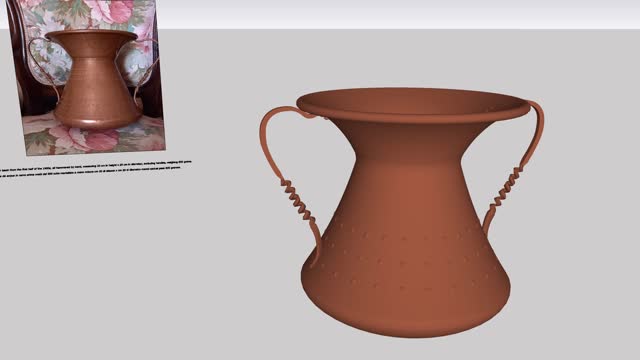 Ancient copper water basin - with Sketchup