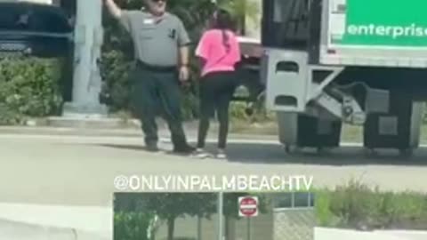 Truck full of ballots starts dumping containers on the road in florida.mp4