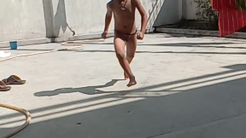 Boy running without clothes