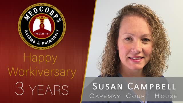 Happy 3 year work anniversary to Susan Campbell