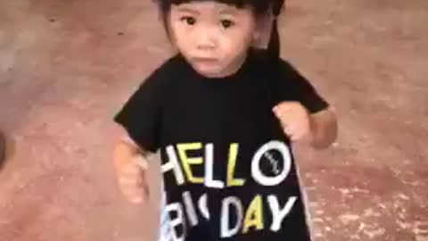 A child who dances so excitedly