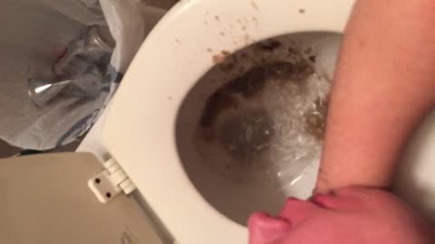 Nsfw guy passed out on toilet with throw up all over himself