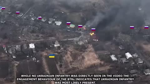 Single Ukrainian tank attacks massive Russian BTR-82 convoy in close Ambush
