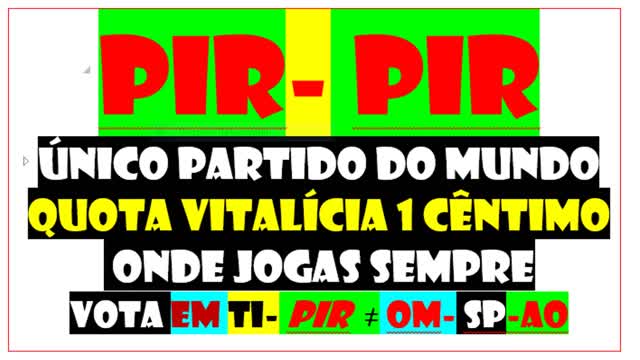 politics ASSINA LEGALIZAÇÃO PIR DEIXA DE SER OTÁRIO