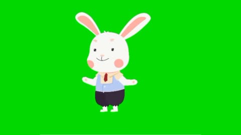 Rabbit happy green screen video