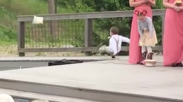 Funny Kids add some comedy to a wedding! - Ring Bearer Fails