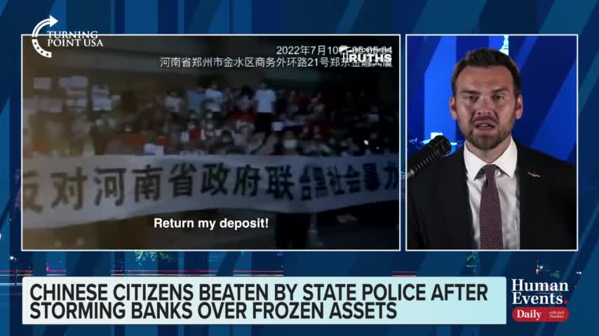 Jack Posobiec on people in China protesting frozen bank accounts