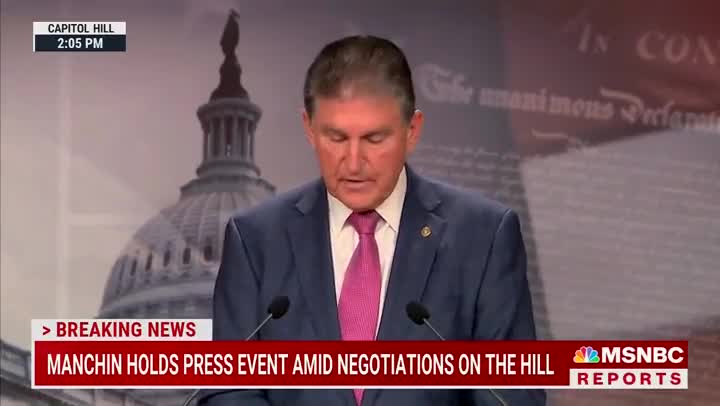 Manchin Will Not Lend Support to "A Bill That Is This Consequential"