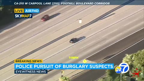 FULL CHASE: Burglary suspects fleeing CHP get stopped by PIT maneuver in Inland Empire