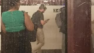 Water leaking from roof video shot from inside of subway train