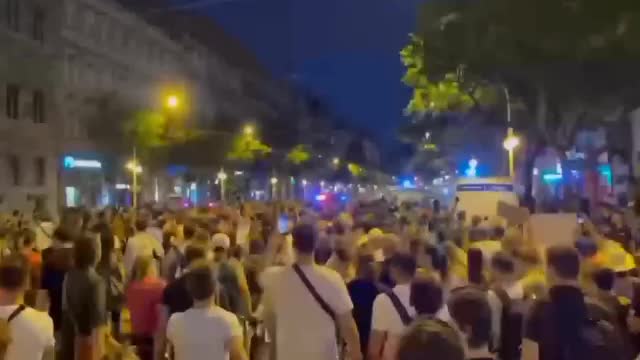 Thousands of people Budapest, Hungary, protest against a tax reform