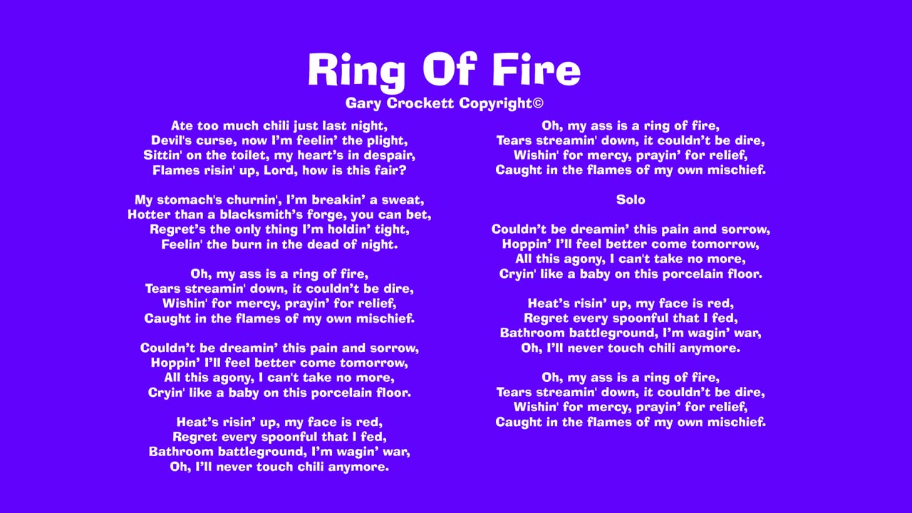 Ring Of Fire Song