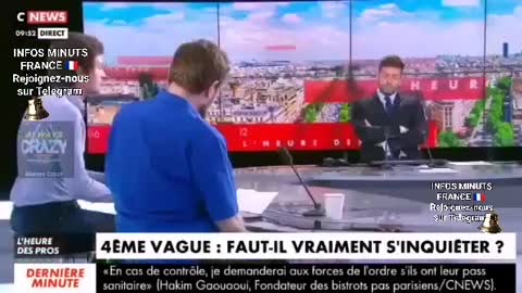 Au sujet des propos de Giles Pialoux sur les "anti pass" sur CNews ( Covid19 France)